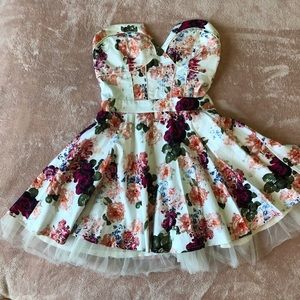Floral Strapless Dress